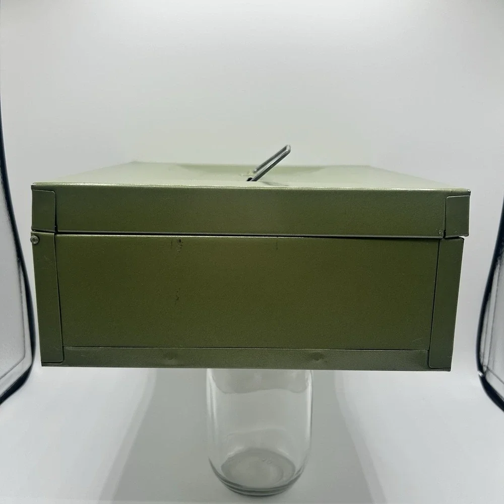 Vintage Vintage Hamilton Skotch Green Metal Storage Box - File Box - Cash Box